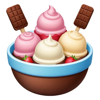 Neapolitan ice cream scoops in a bowl sticker