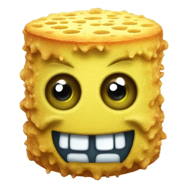 sponge with eyes and tie and buck teeth planning something evil sticker