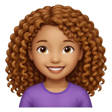 5 year old blasian girl with long brown curly hair sticker