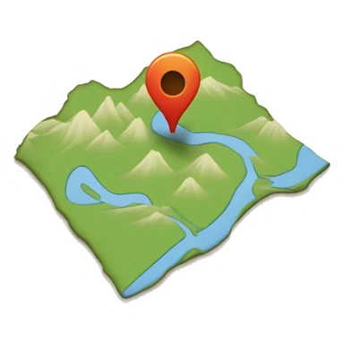 Map with a trail on it sticker