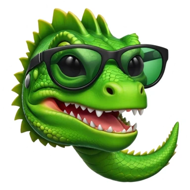 capitalist iguana head with black sunglasses smiling venomously sticker