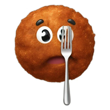 meatball with fork sticker