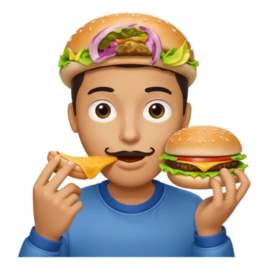 persona comiendo hamburguesa sticker