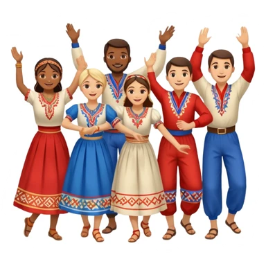 Serbian kolo dancing sticker