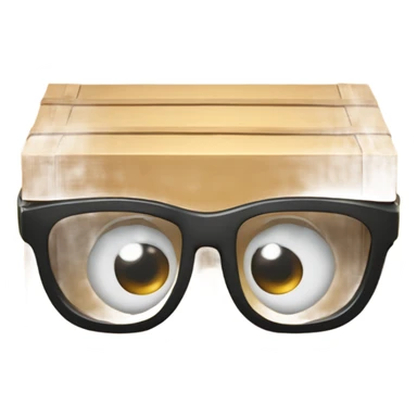 caja inteligente con lentes arriba de un corazon gigante sticker