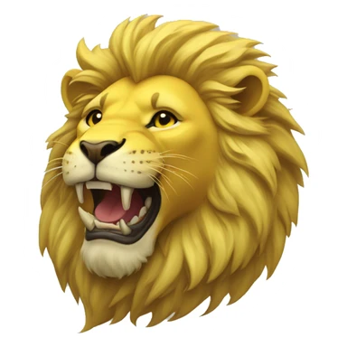 Yellow Lion with yellow heart roaring  sticker