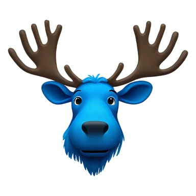 Moose with hands all blue sticker