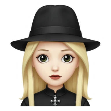goth in hat, blond hair sticker