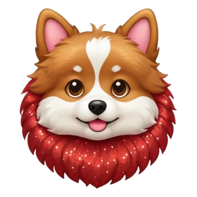 red glitter cute dog sticker