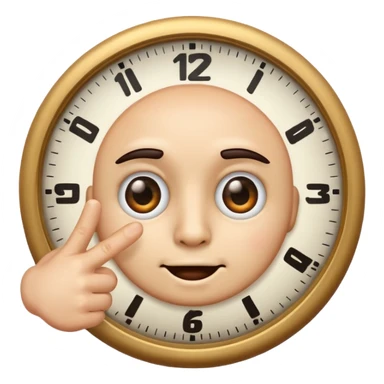 Face emoji with clock it finger  sticker