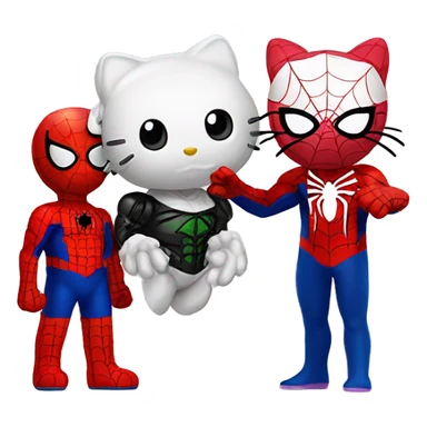 Hello kitty with Spider-Man sticker