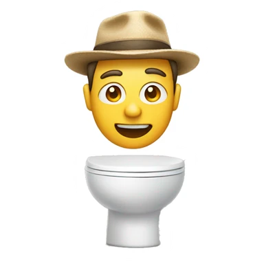Man in a toilet with a hat on the head  sticker