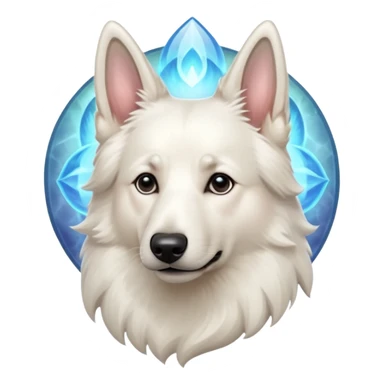 White belgian Shepard feels Like a fairy sticker