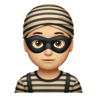 A theif robber emoji,Stripped shirt.eye mask. sticker