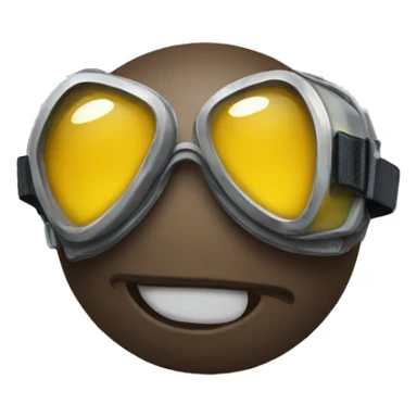 Emoji face crying under the goggle they wear sticker