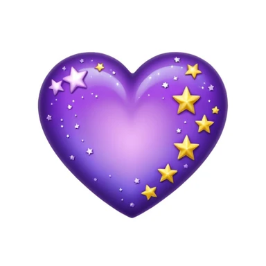 purple heart with a starry night effect sticker