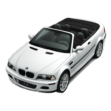 E46 convertible with black and white seats and black rims sticker