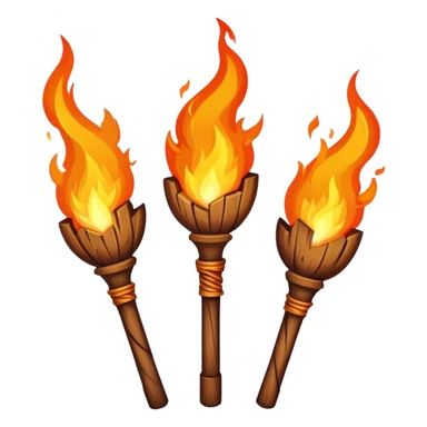 crossed torches with fire sticker