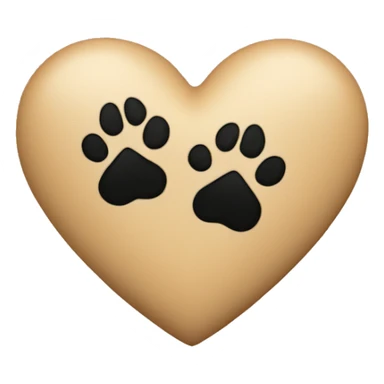 Beige heart with black paw prints in it sticker