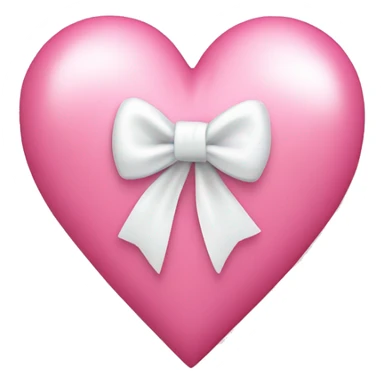 A pink heart with a cute white bow around it  sticker