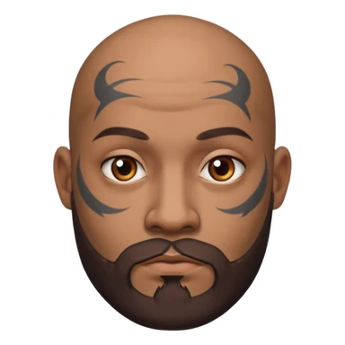 bald bearded man with face tattoo sticker