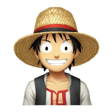 Straw hat with a red band Luffy sticker