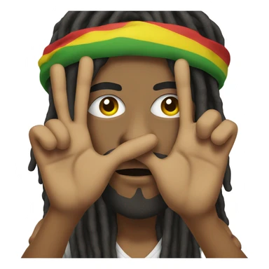 Rasta man in  with peace hand sticker