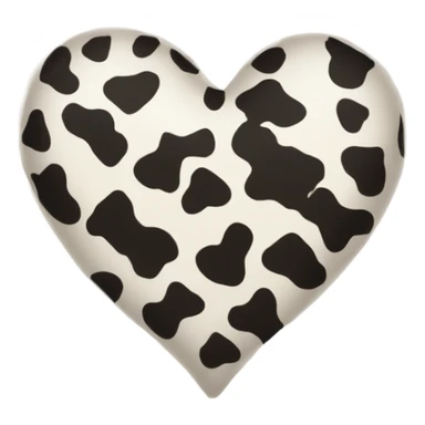 Cow print heart sticker