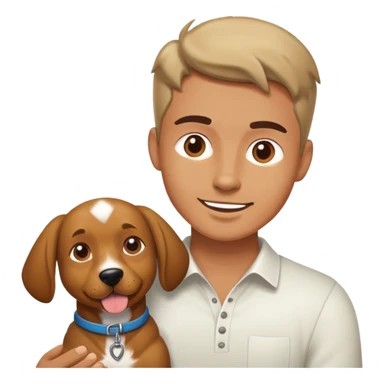 Guy playing with dog sticker