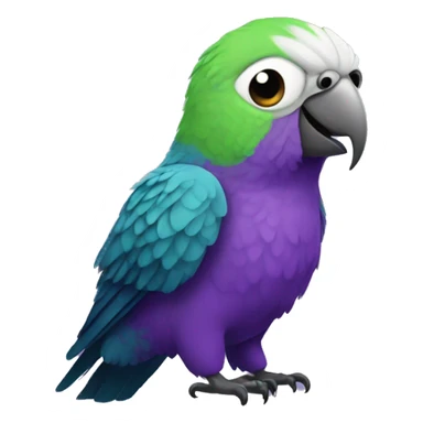 An angry purple parakeet  sticker