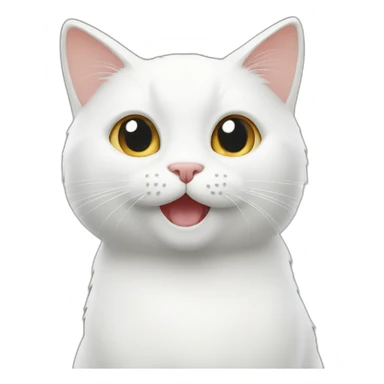 White cat gives a thumbs up sticker