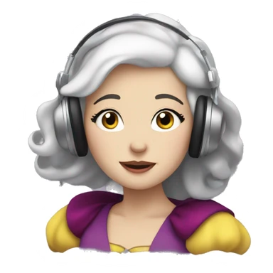 snow white listening to music sticker