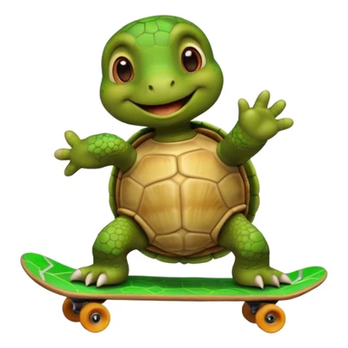 turtle skateboarding sticker