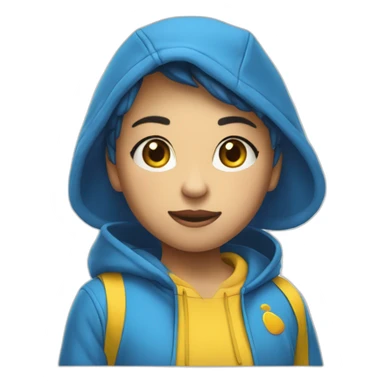 Winnie poh con tenis y sudadera azul sticker