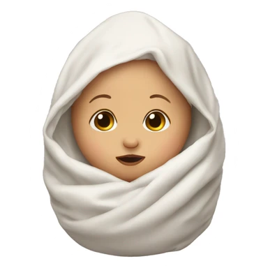 swaddled baby with kisses sticker