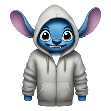 Stitch wearing a hoodie sticker