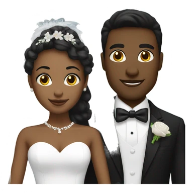 Black bride and white groom sticker
