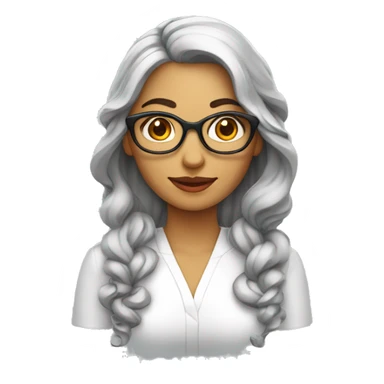 Mulher de óculos com cabelos ondulados e blusa vermelha  sticker