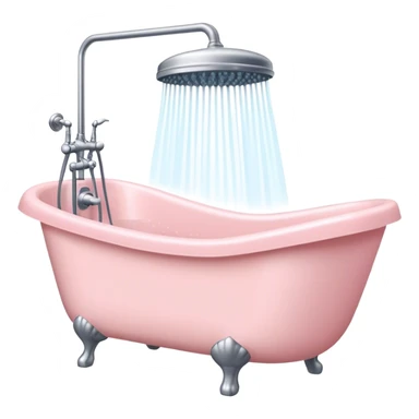 Pale pink bathtub and shower sticker