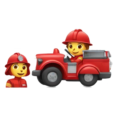 Pompier avec les véhicules  sticker