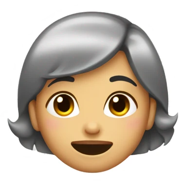 Girl with blushing and drooling face sticker