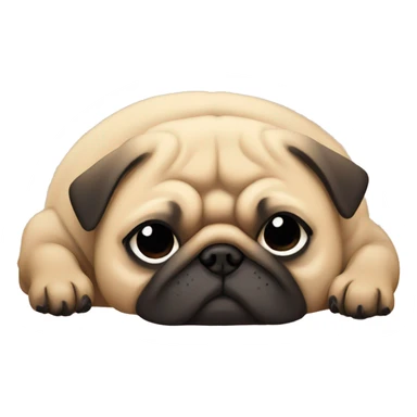 Chunky fawn pug napping sticker
