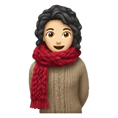 Knitting scarf sticker