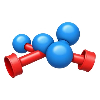 two balls with one tube in the middle as a kids toy sticker