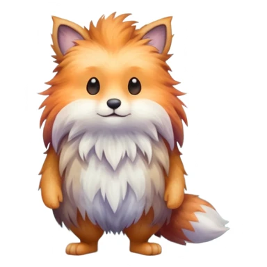 watercolor furry creature in a misty forest sticker