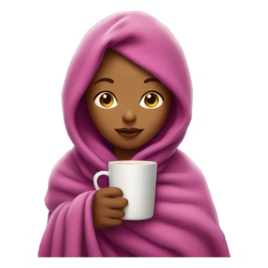 girl with magenta hair inside a blanket sipping coffee eyes closed sticker