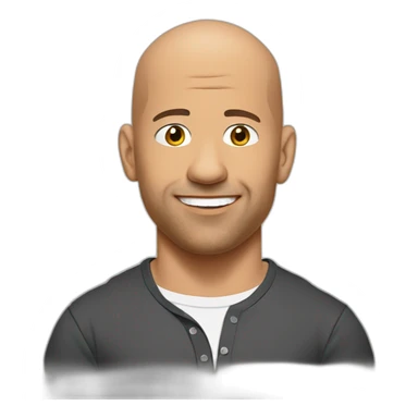 vin diesel cartoon wearing henley  sticker