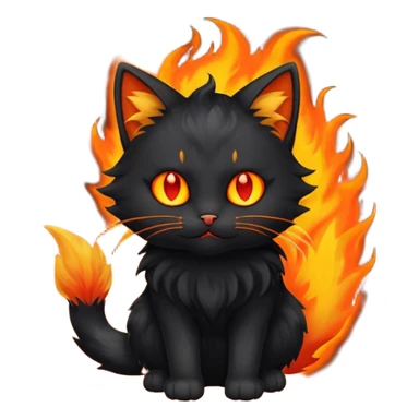 Demon kitty with a fire tail  sticker