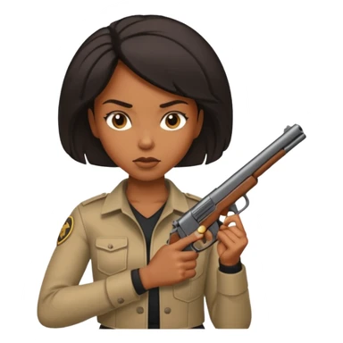 A sexy black female with a gun sticker