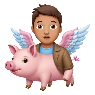 Flying pig with Steve on it sticker